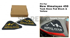 Fit For Royal Enfield New Himalayan 450 Rubber Tank Knee Pad Black and Yellow - SPAREZO